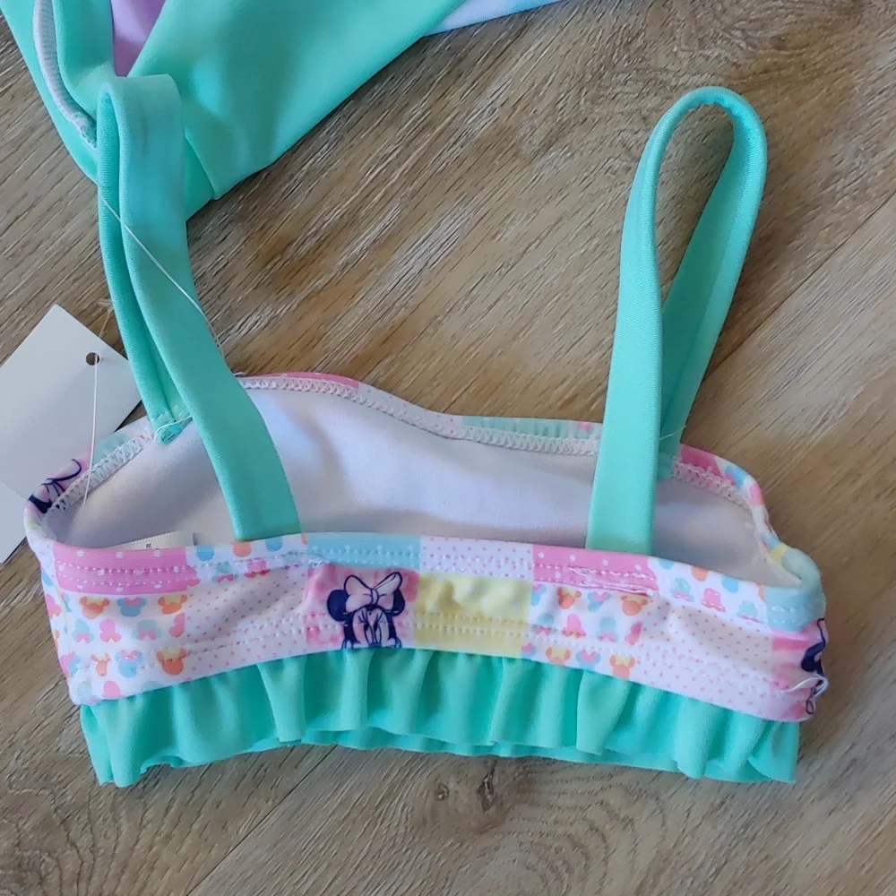 NWT Disney Minnie Mouse Infant Girls Swim Set (Top & Rash Guard) Size 12M